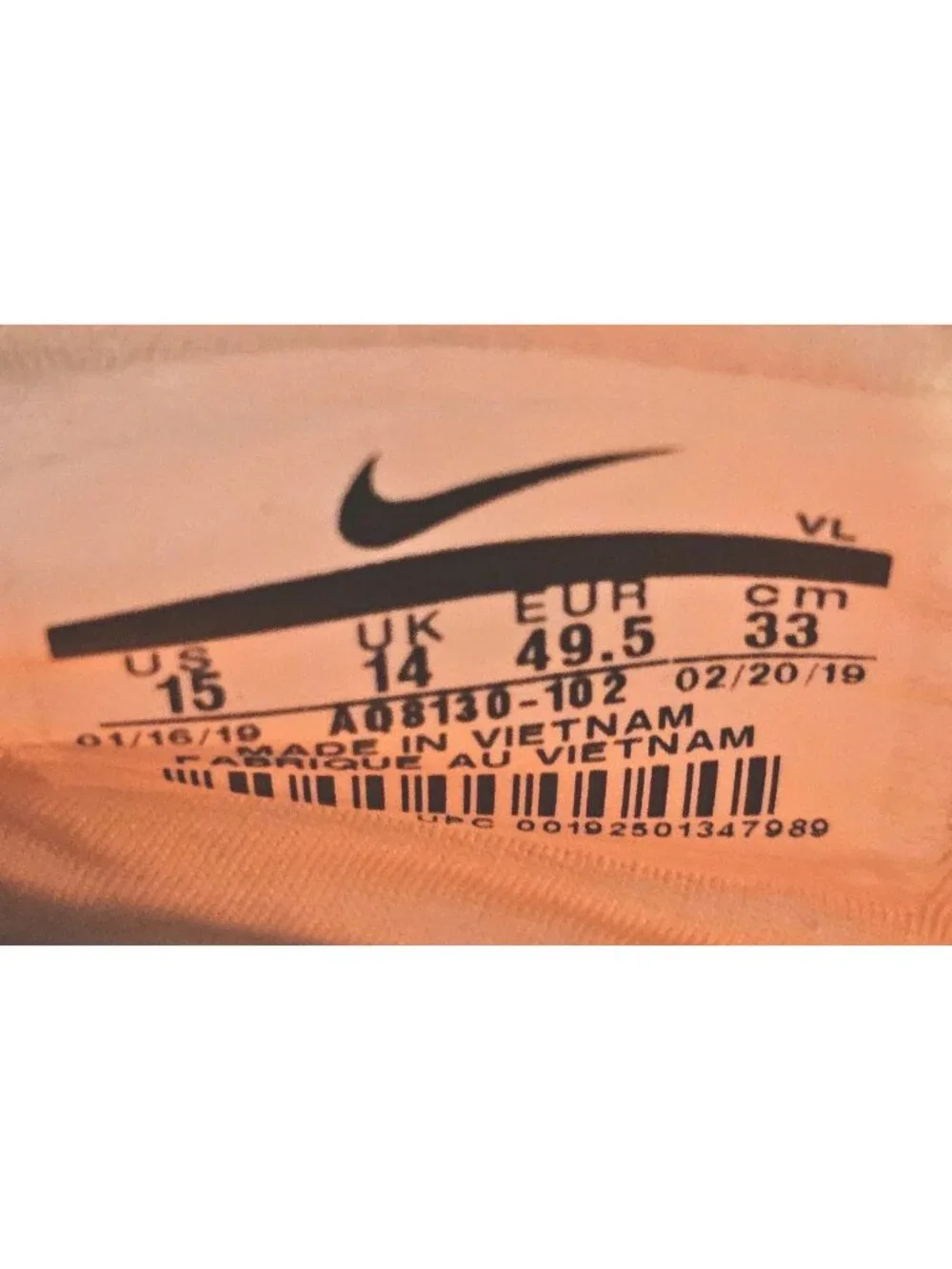 Nike Force Savage Turf Mid Pro Football Orange Shoes AQ8130-102 - Men's Size 15
